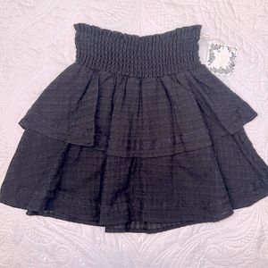 NWT Girls Chelsea & Violet Black Tier Skirt, Medium